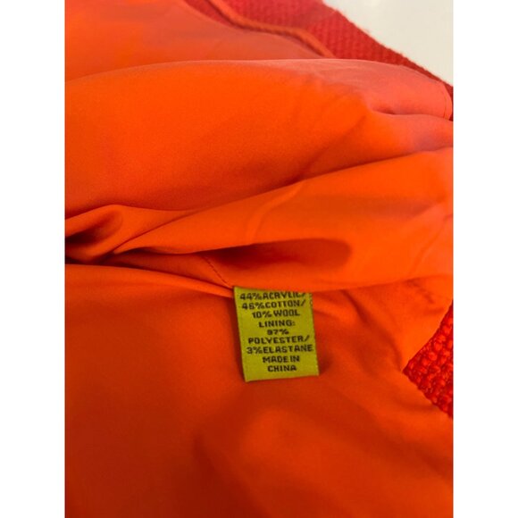 Elizabeth McKay Woven Wool Blend Blouse Detachable Flounce Sleeves Orange LARGE - Picture 7 of 9